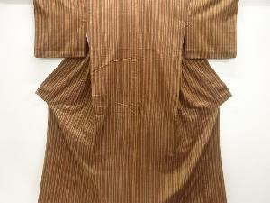 縞織出し手織り紬着物